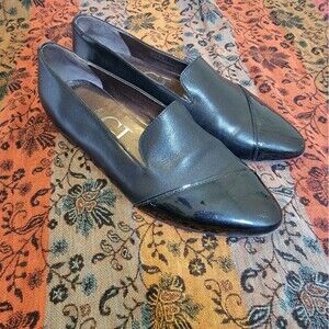 AGL Italian Leather Almond Toe Smoking Loafer Slip On 6.5